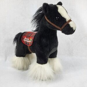 Clydesdale Black White Horse Busch Gardens Stuffed Plush Animal 10"